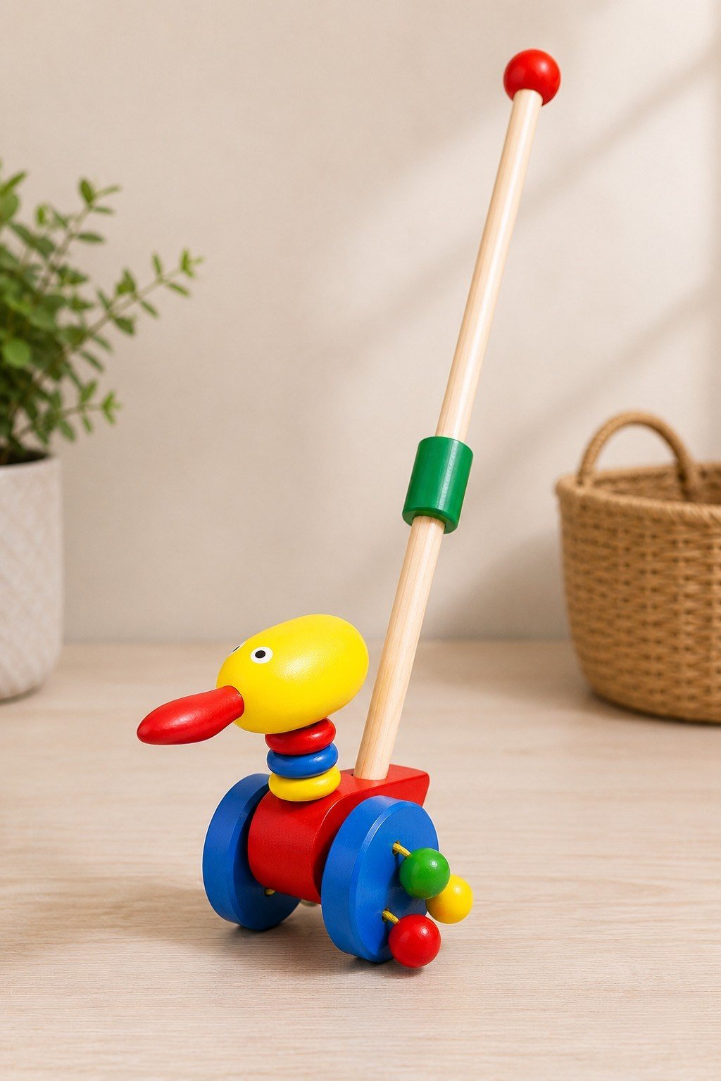 Little Roots Wooden Waddling Duck Push-Along Toy