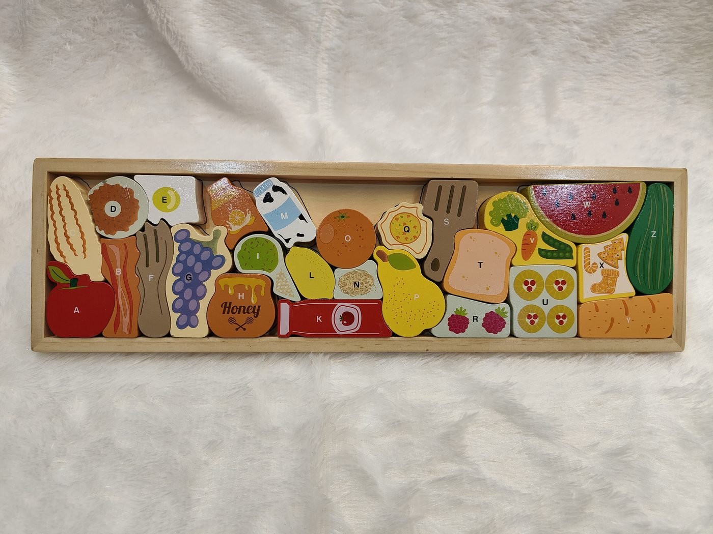Little Roots A to Z Wooden Alphabet Fruit & Food Puzzle