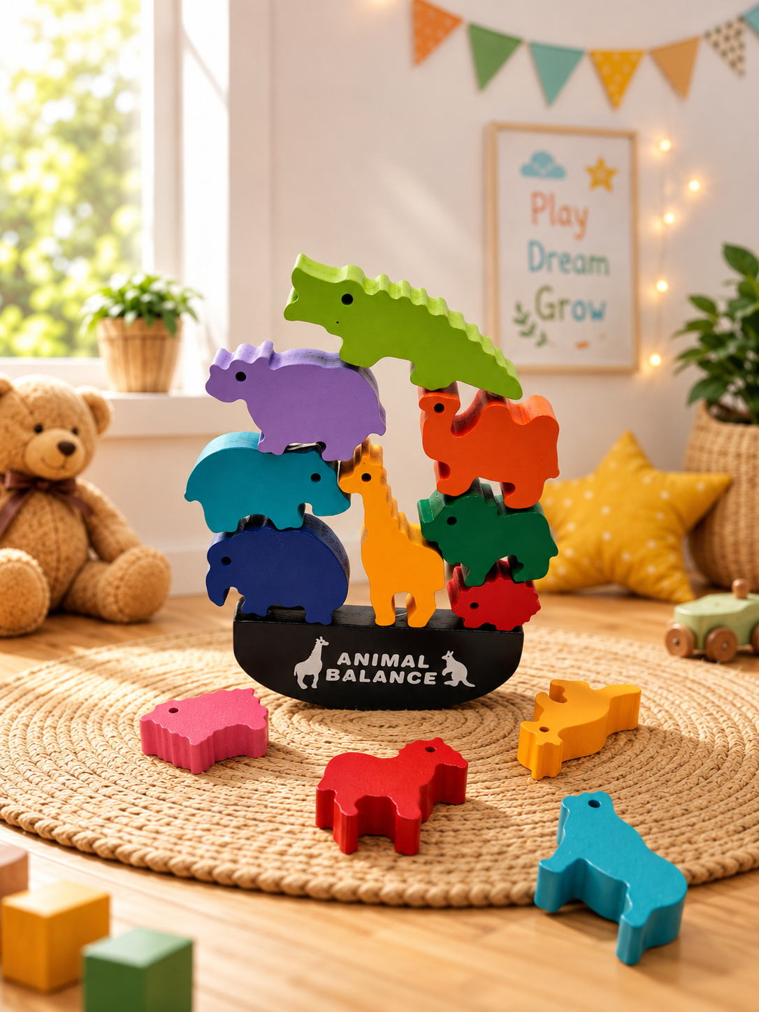 Little Roots Wooden Animal Balance Stacking Game